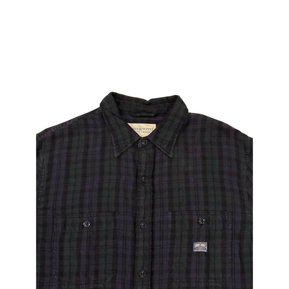 Denim & Supply Ralph Lauren Shirt Mens Large Purple Plaid Button Up Long Sleeve